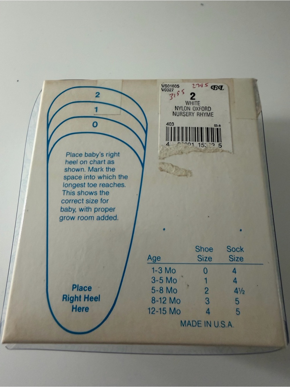 New in Box Nursery Rhyme White lace up christening baptism infant shoes size 2 - Picture 3 of 4